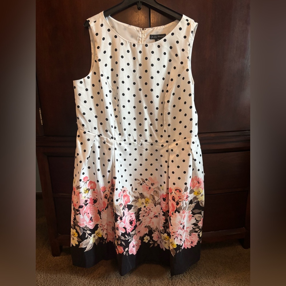 Jessica Howard Polka Dot & Floral Dress